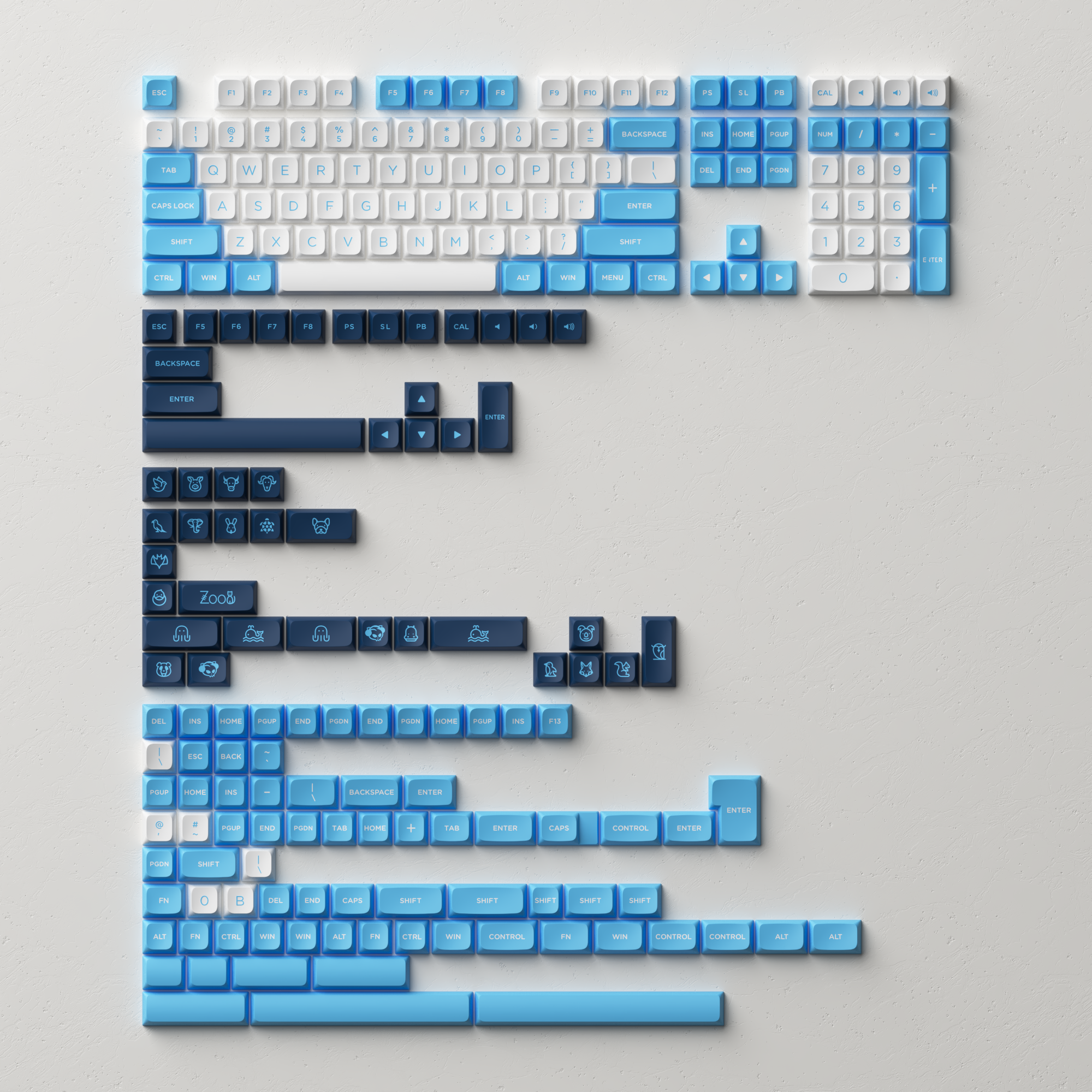 Carolina Blue Keycap Set(227-Key)