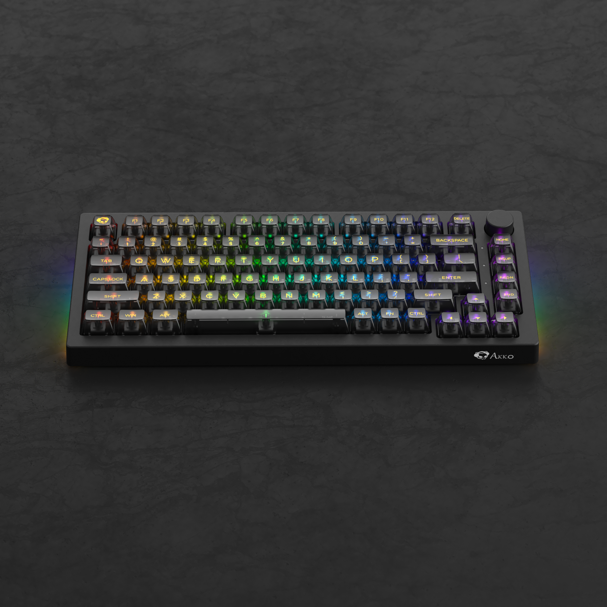 Black 5075B Plus ASA Clear Mechanical Keyboard Side Details