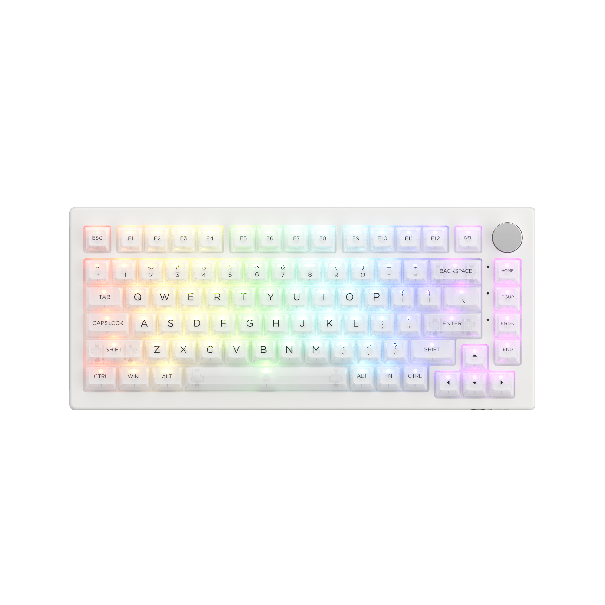 White 5075B Plus ASA Clear Mechanical Keyboard With RGB