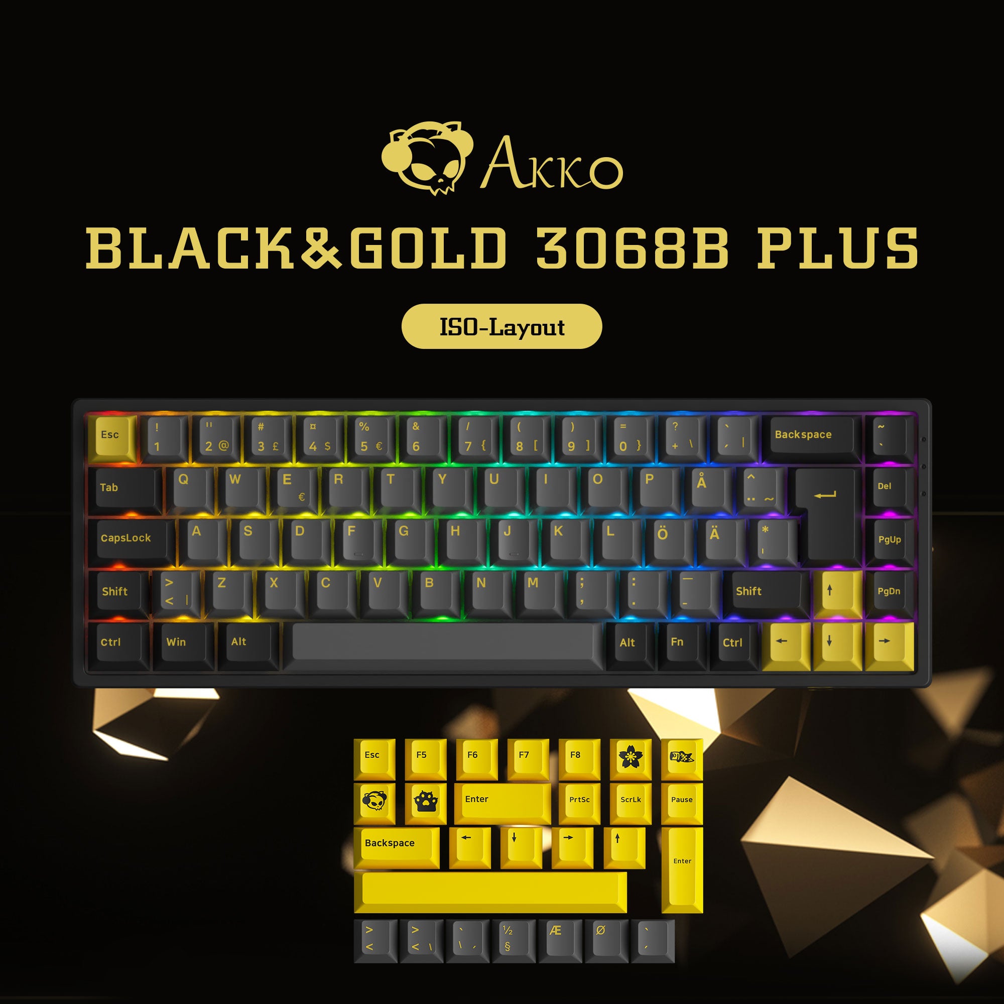 Schwarz und Gold 3068B Plus ISO 