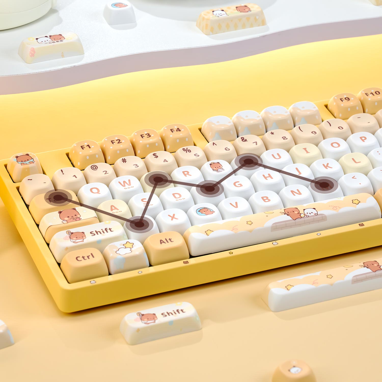 Akko Dudu and Bubu 3108v3 Yellow NKRO