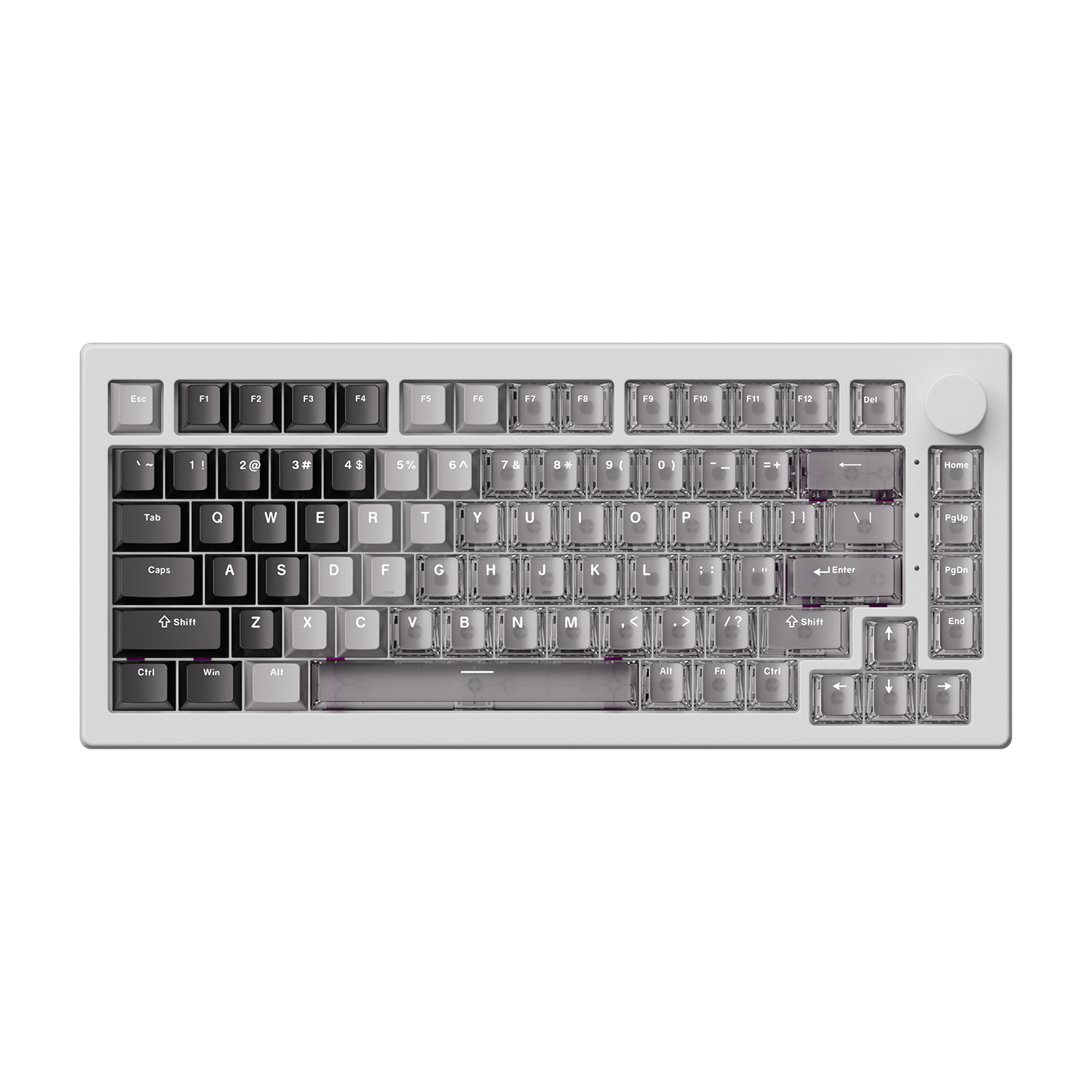 Akko 5075 V3 HE Magnetic Keyboard Gradient Hybrid White Transparent