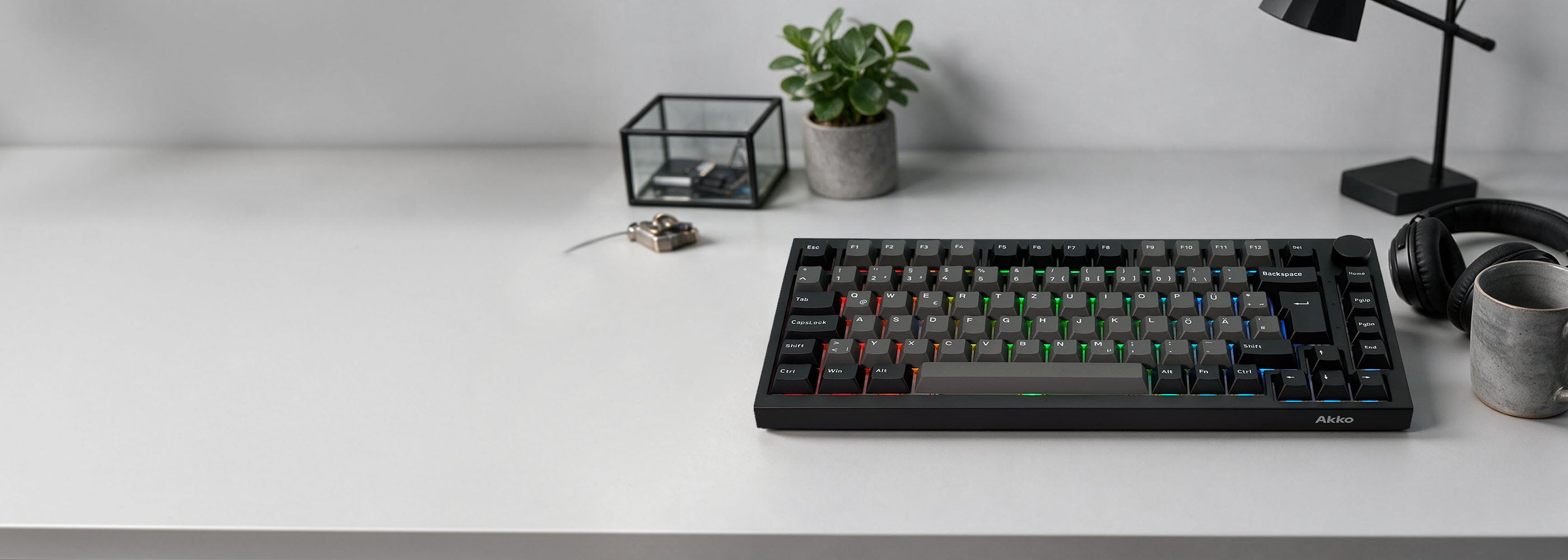 Akko Black & Silver 5075 V5 ISO DE Mechanical Keyboard