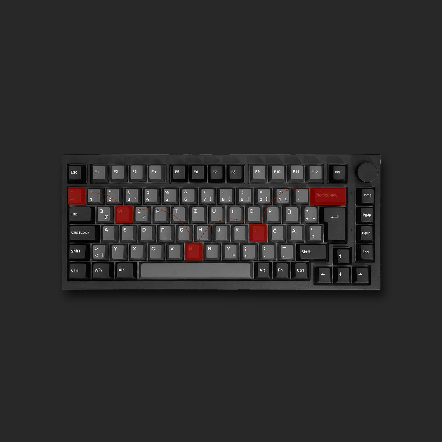Akko Black & Silver 5075 V5 ISO DE Mechanical Keyboard N Key Rollover