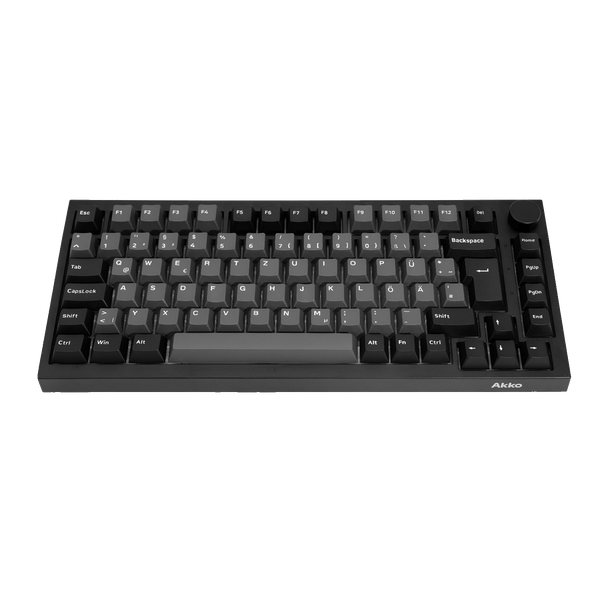 Akko 5075 V5 HE Black & Silver ISO-DE Keyboard Front Details