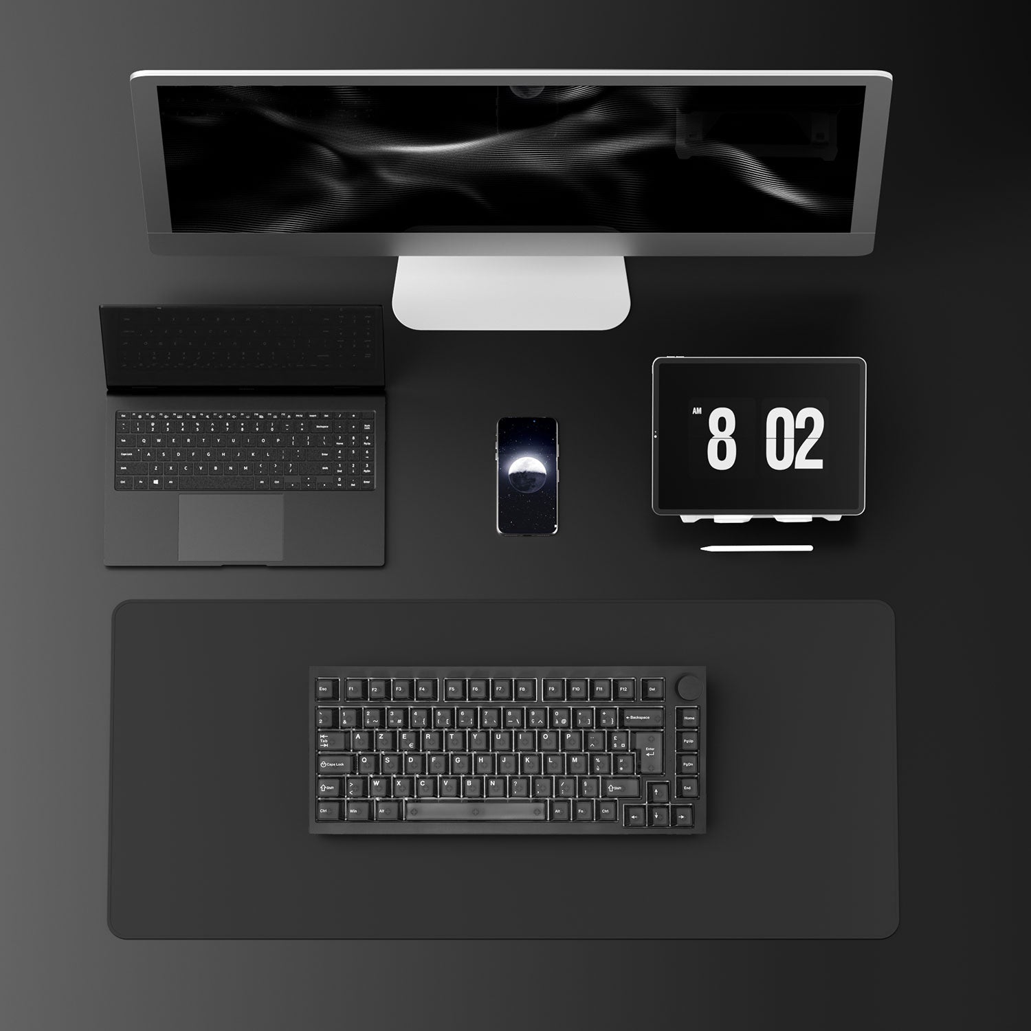 Akko Black Transparent 5075 V5 HE ISO FR Magnetic Keyboard Tri-mode