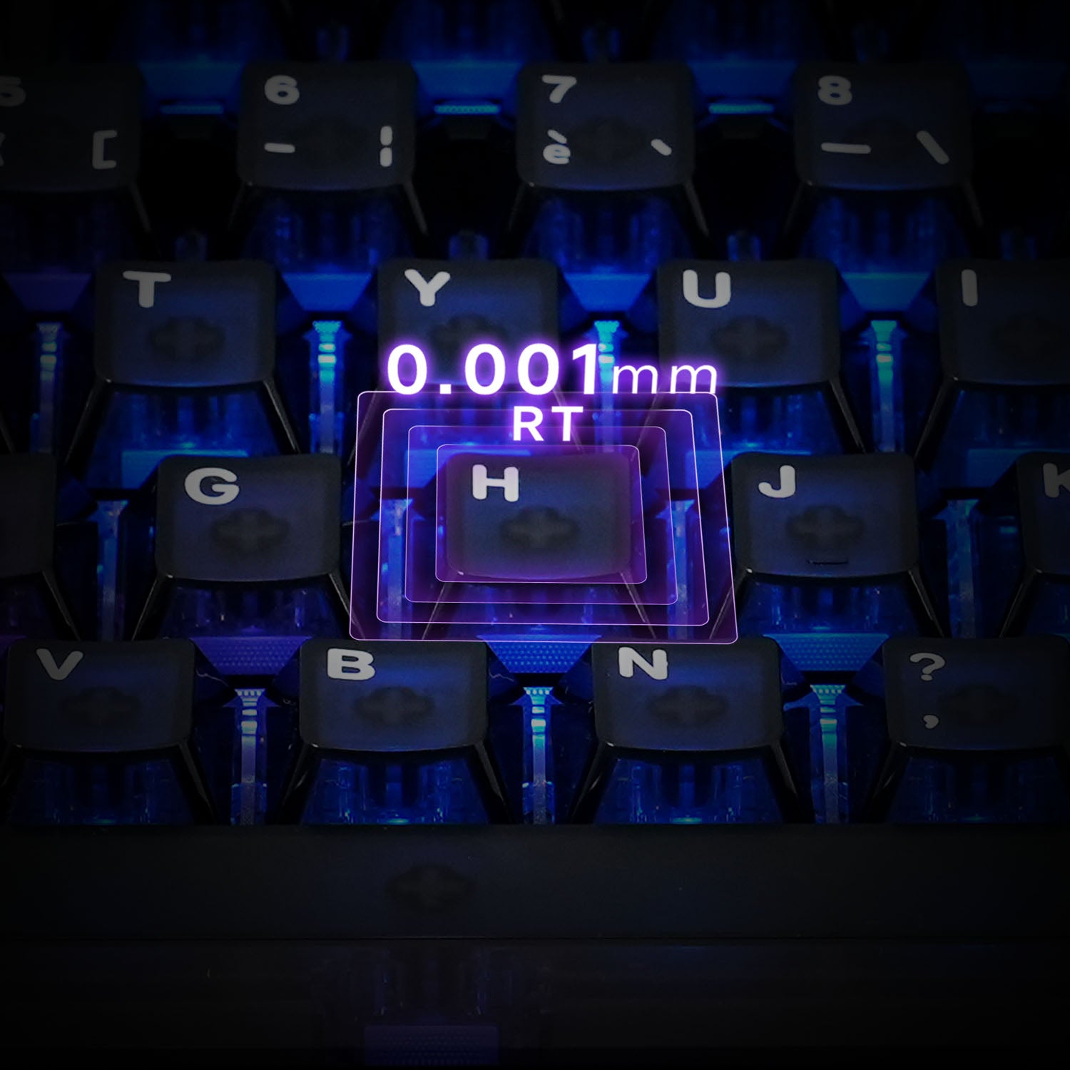 Akko Black Transparent 5075 V5 HE ISO FR Magnetic Keyboard TR0.001mm