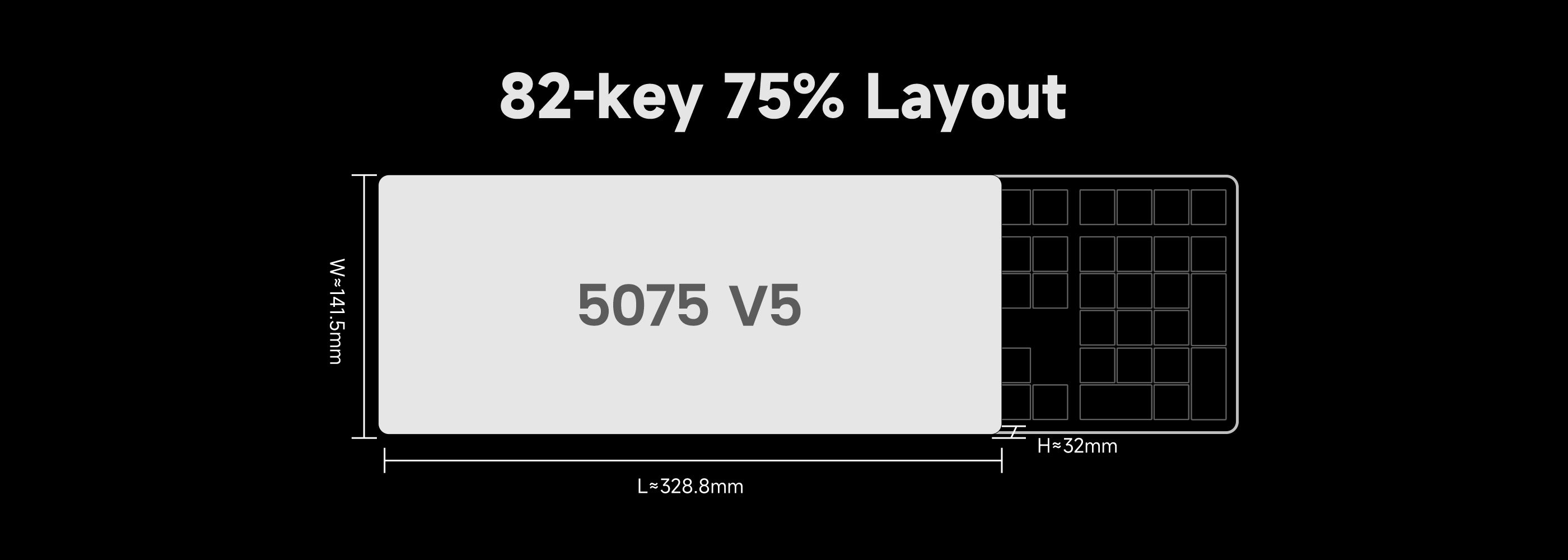 Akko 5075 V5 TMR Magnetic Keyboard Size