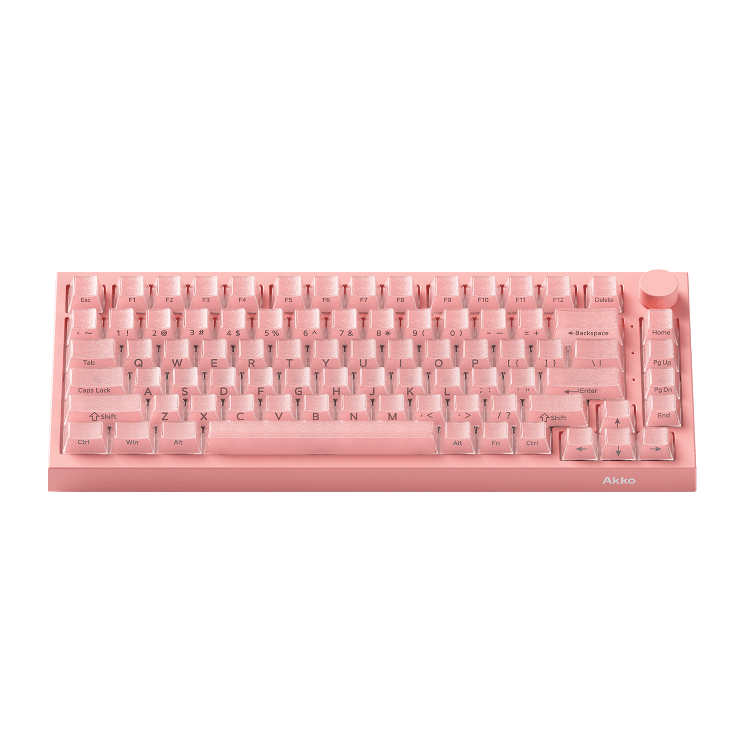 5075 V5 TMR Magnetic Keyboard Translucent White Carbon Fiber Front Side
