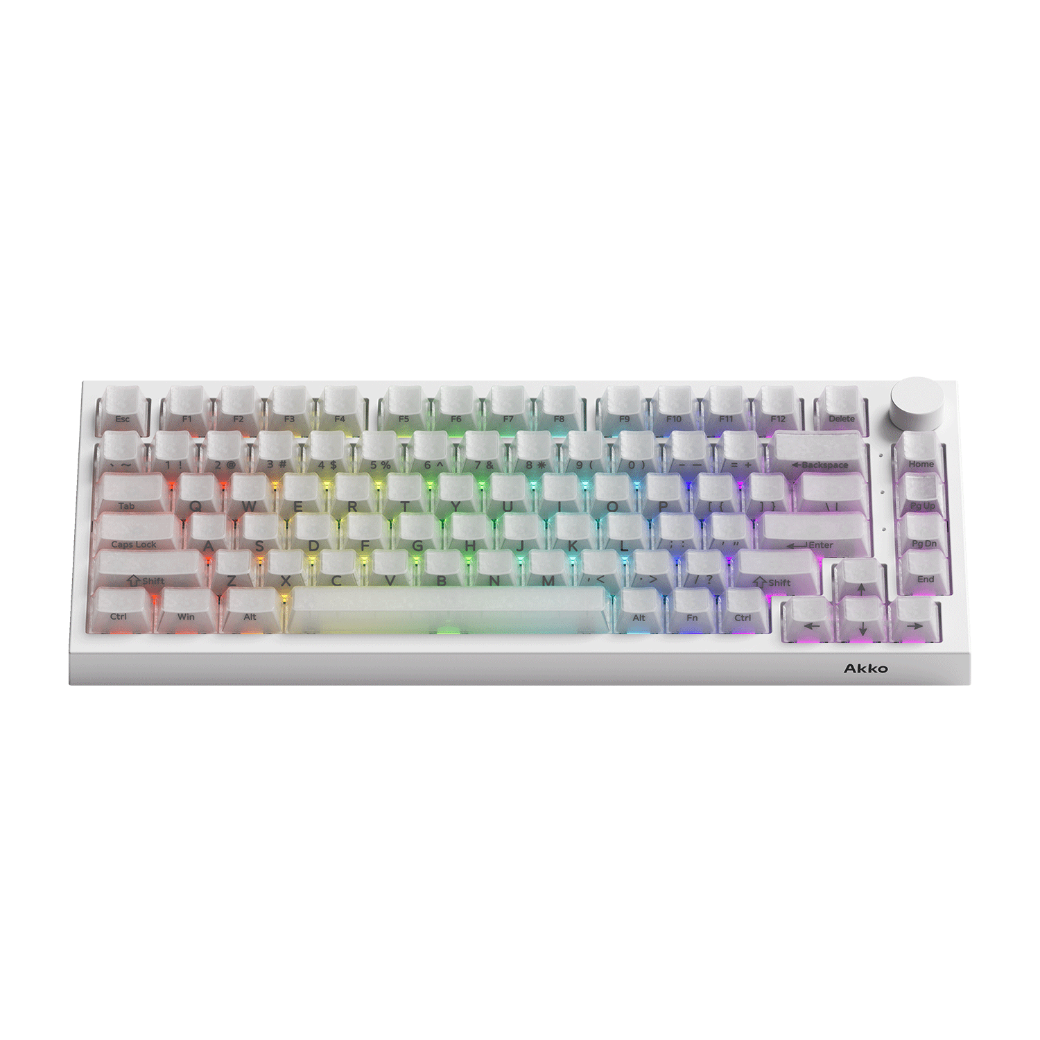 5075 V5 TMR Magnetic Keyboard Translucent White Carbon Fiber RGB Front Side