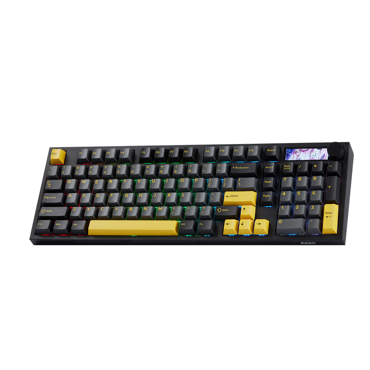 Akko 5098 V5 Black Gold Mechanical Keyboard Standing Side Details