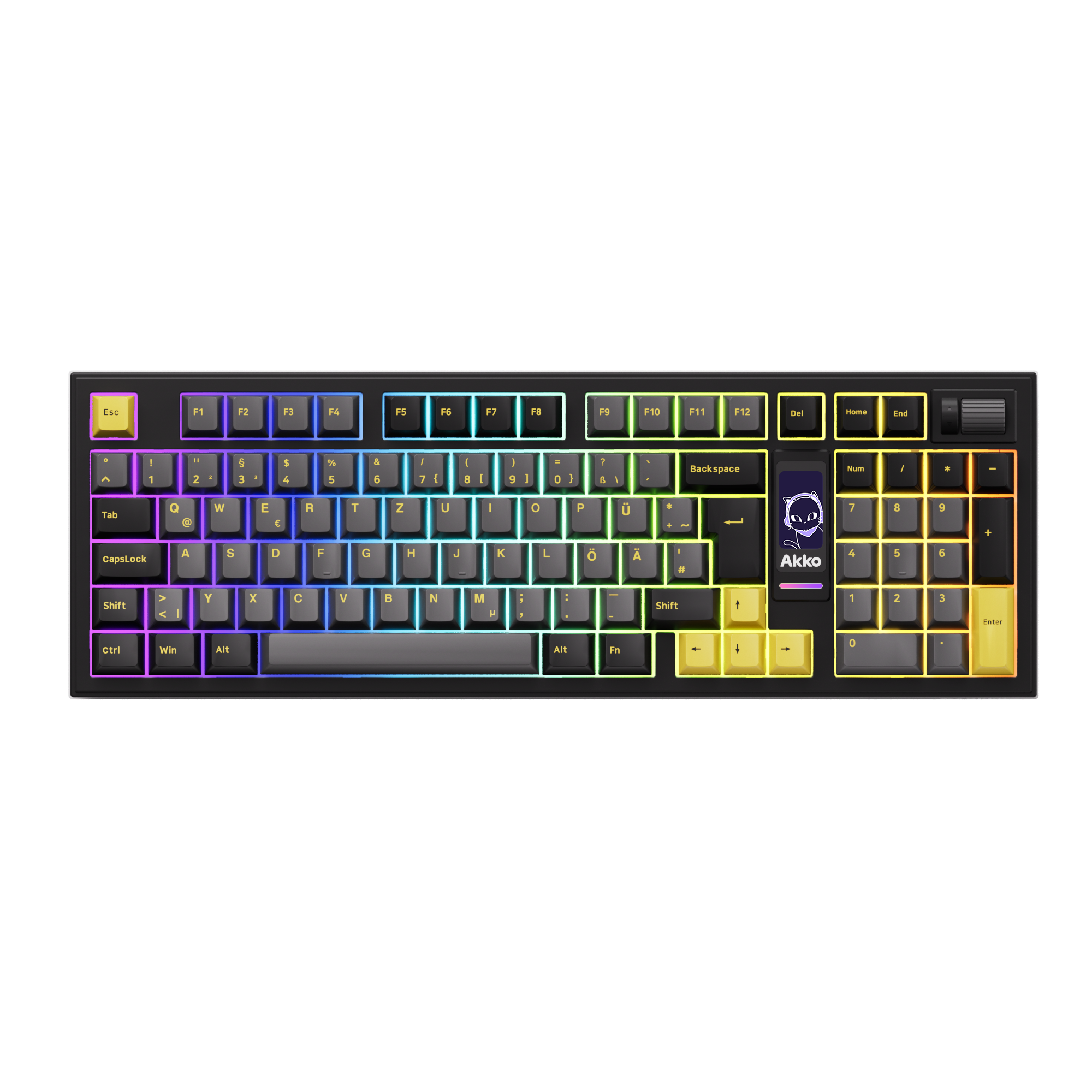 5098B Mechanical Keyboard with Screen Black Gold ISO DE