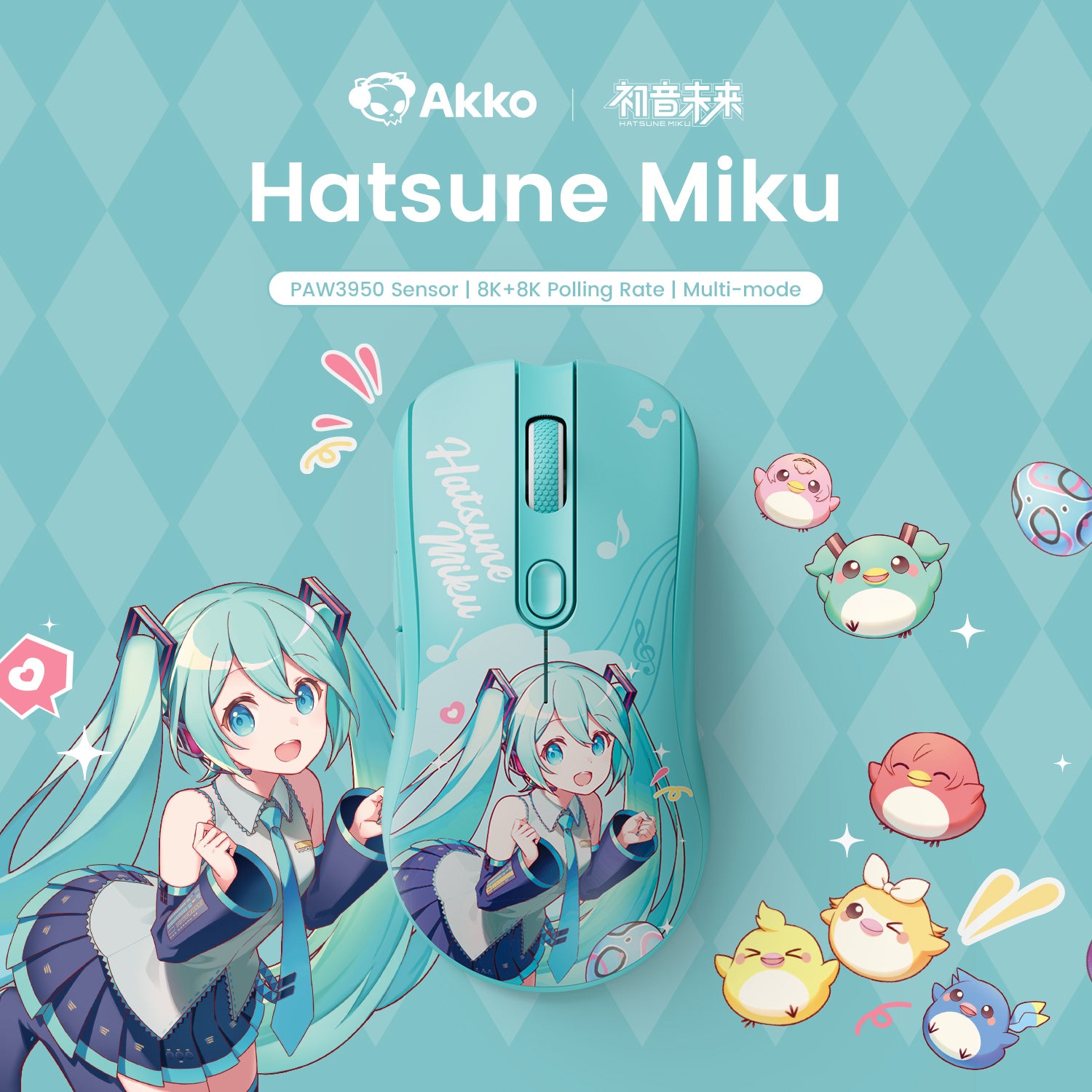 Akko AG ONE 3950 8K Hatsune Miku Gaming Mouse