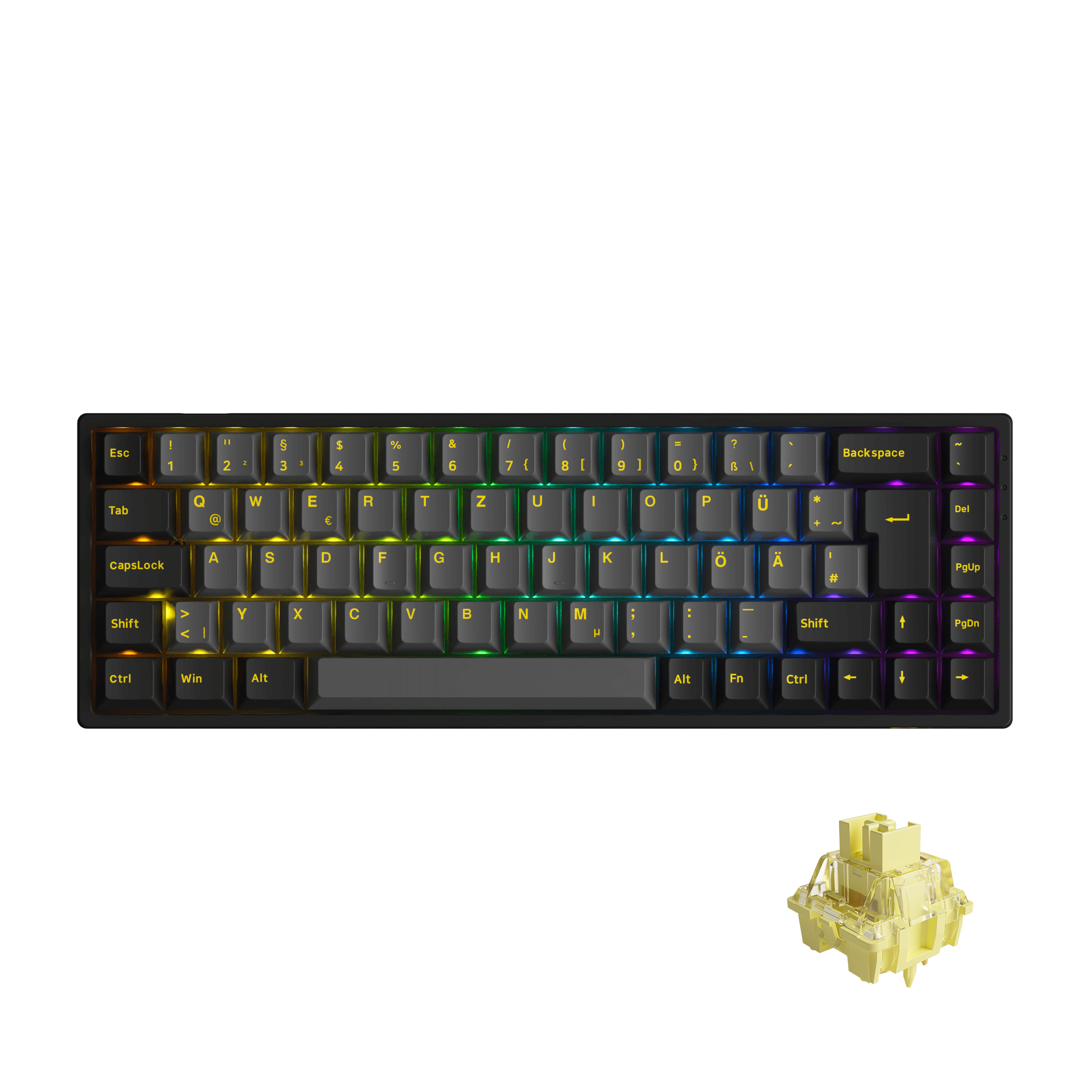 Black & Gold 3068B Plus ISO DE - Akko V3 Cream Yellow Pro