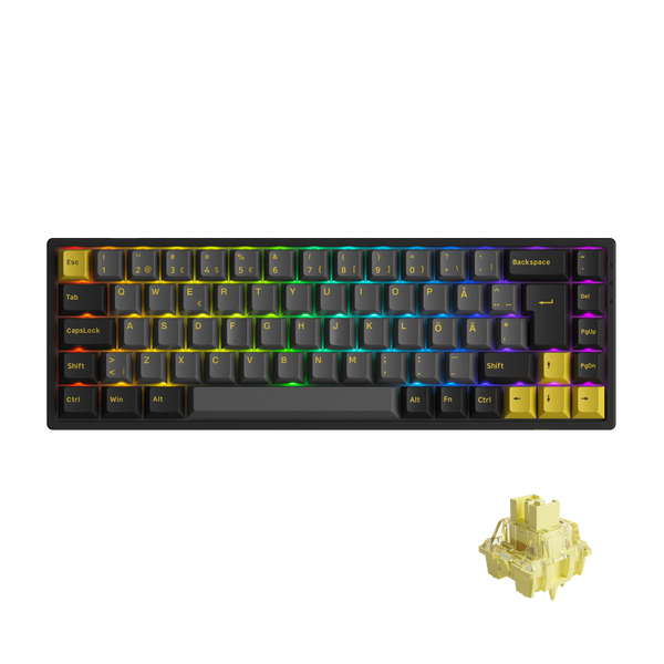 Black & Gold 3068B Plus ISO Nordic - Akko V3 Cream Yellow Pro
