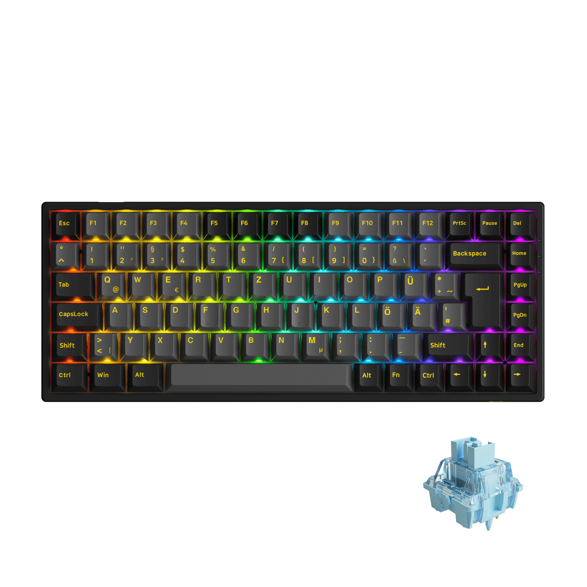 Black & Gold 3084B Plus ISO-DE - Akko V3 Cream Blue Pro
