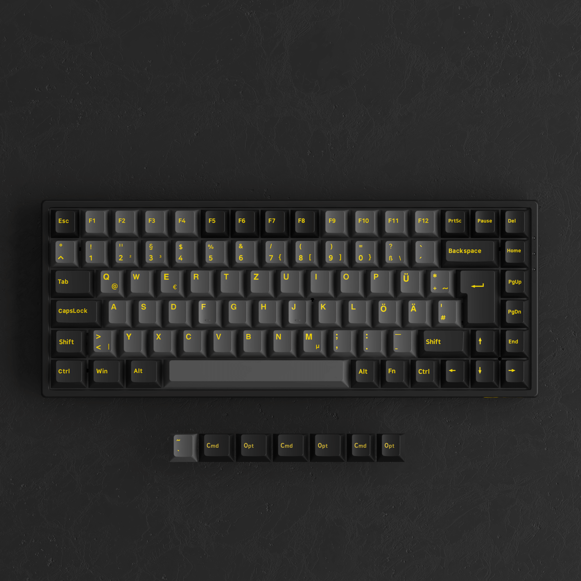 Akko Black Gold 3084B Plus ISO DE Keyboard with Additional Keys