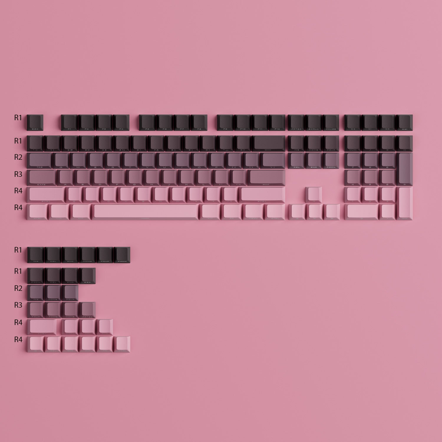 Akko Black Pink Gradient Keycap Set Cherry Profile