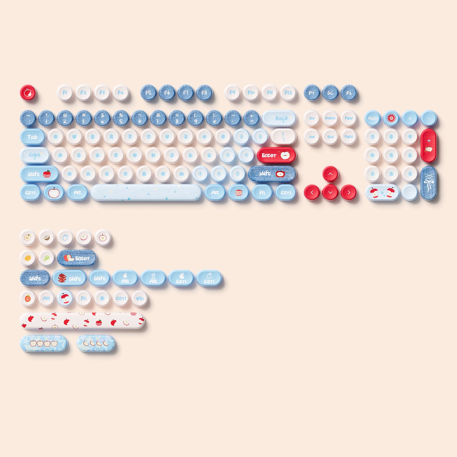 Akko Apple Wave BottleCap Keycaps Set 131 Keys