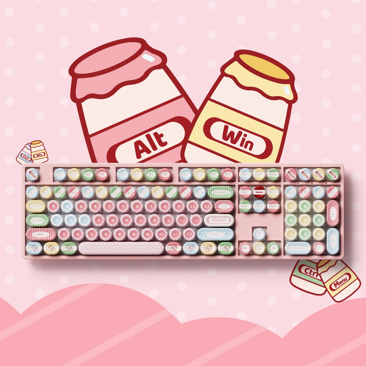 Akko Classic BottleCap Keycaps Set Install On the 100% Keyboard