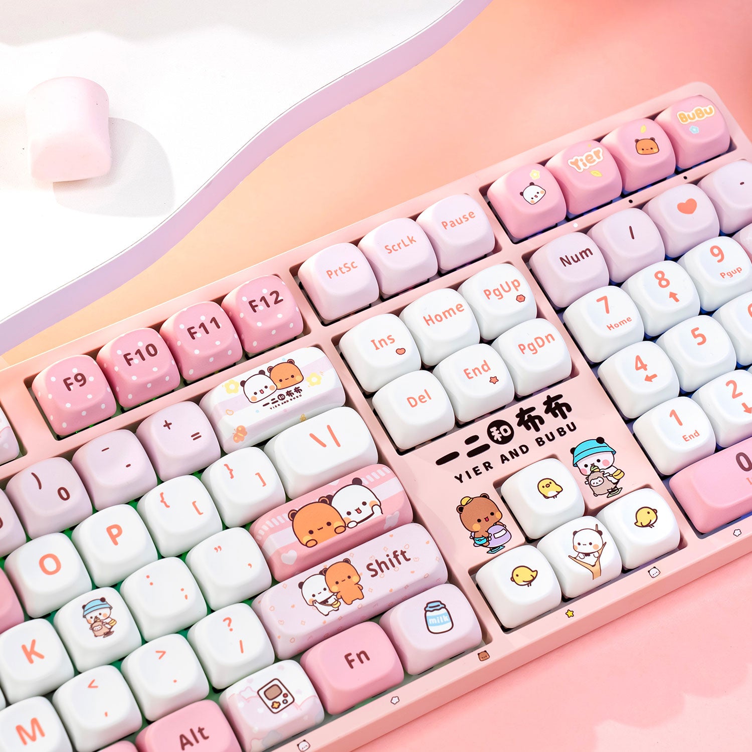 Akko Dudu and Bubu 5108B Pink Full Size Keyboards Right