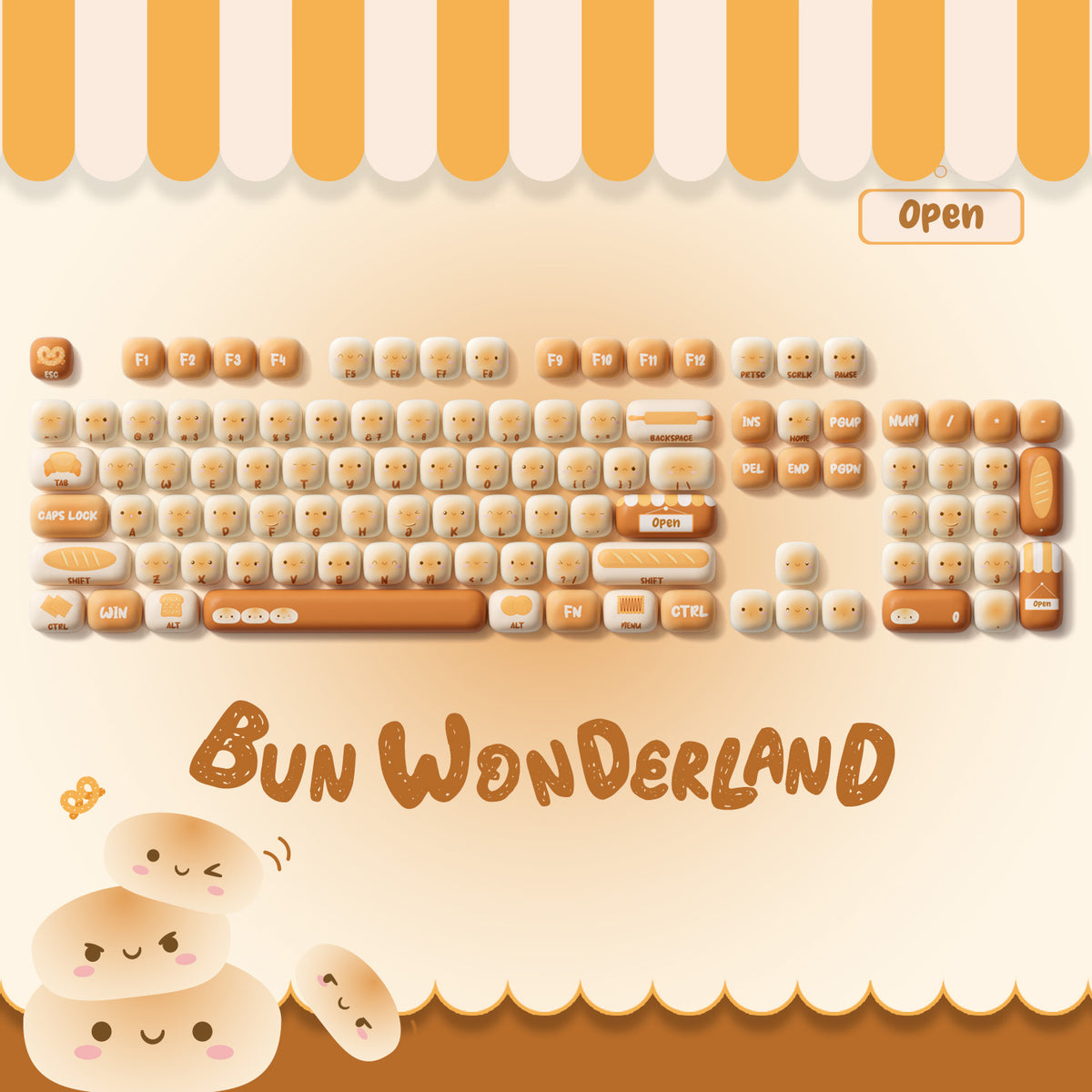 Bun Wonderland PBT Keycap Set (138-key)