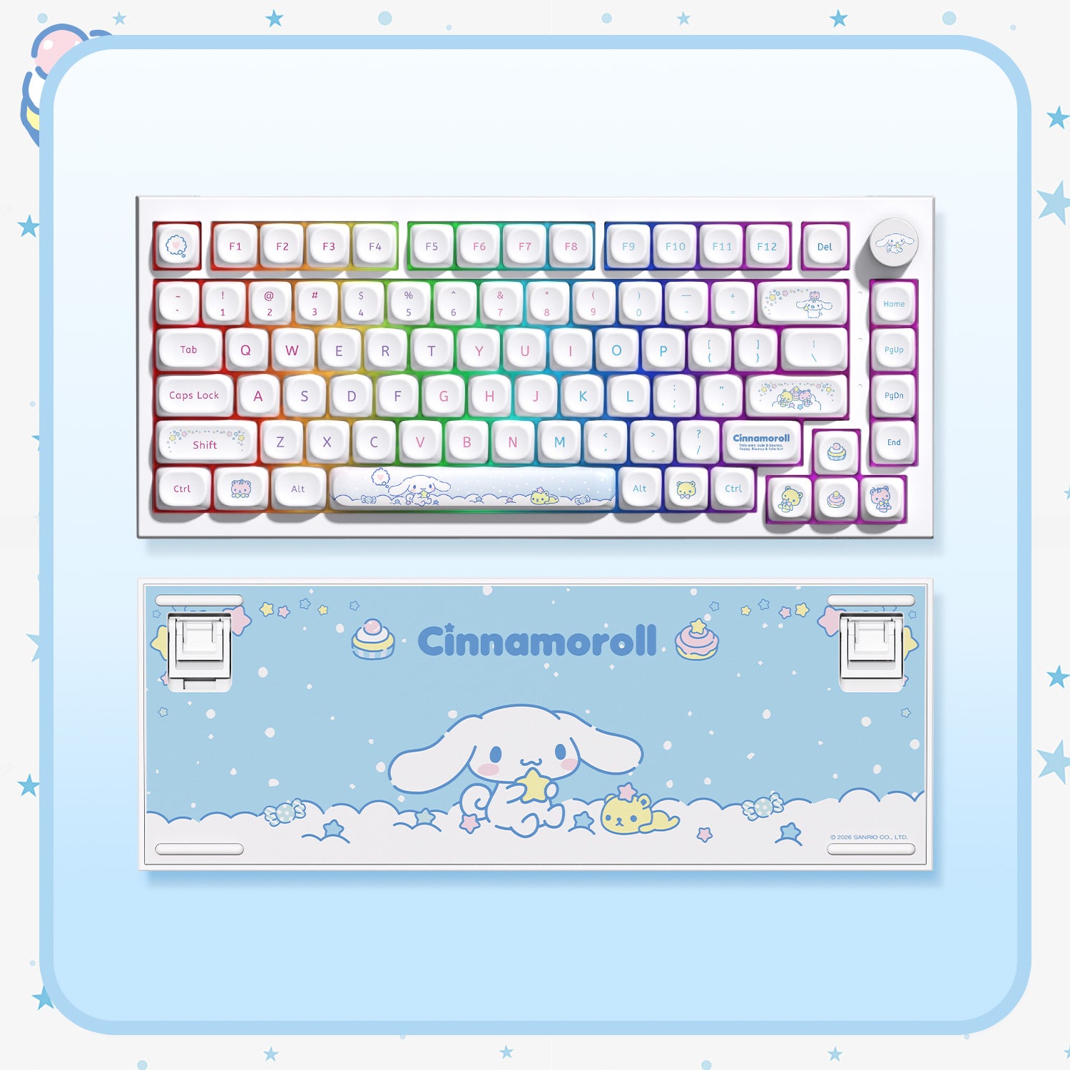 Akko Cinnamoroll 5075 V5 Mechanical Keyboard Front Back Details