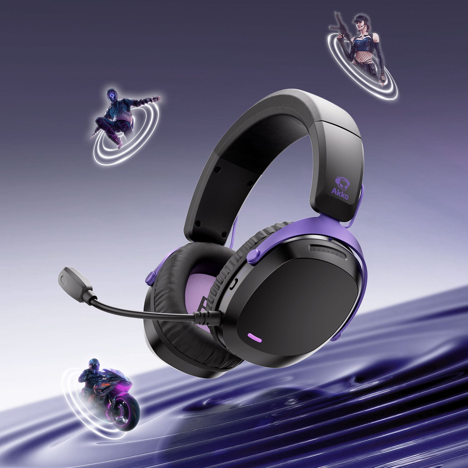 Akko GH300 Gaming Headset Virtual Surround Sound