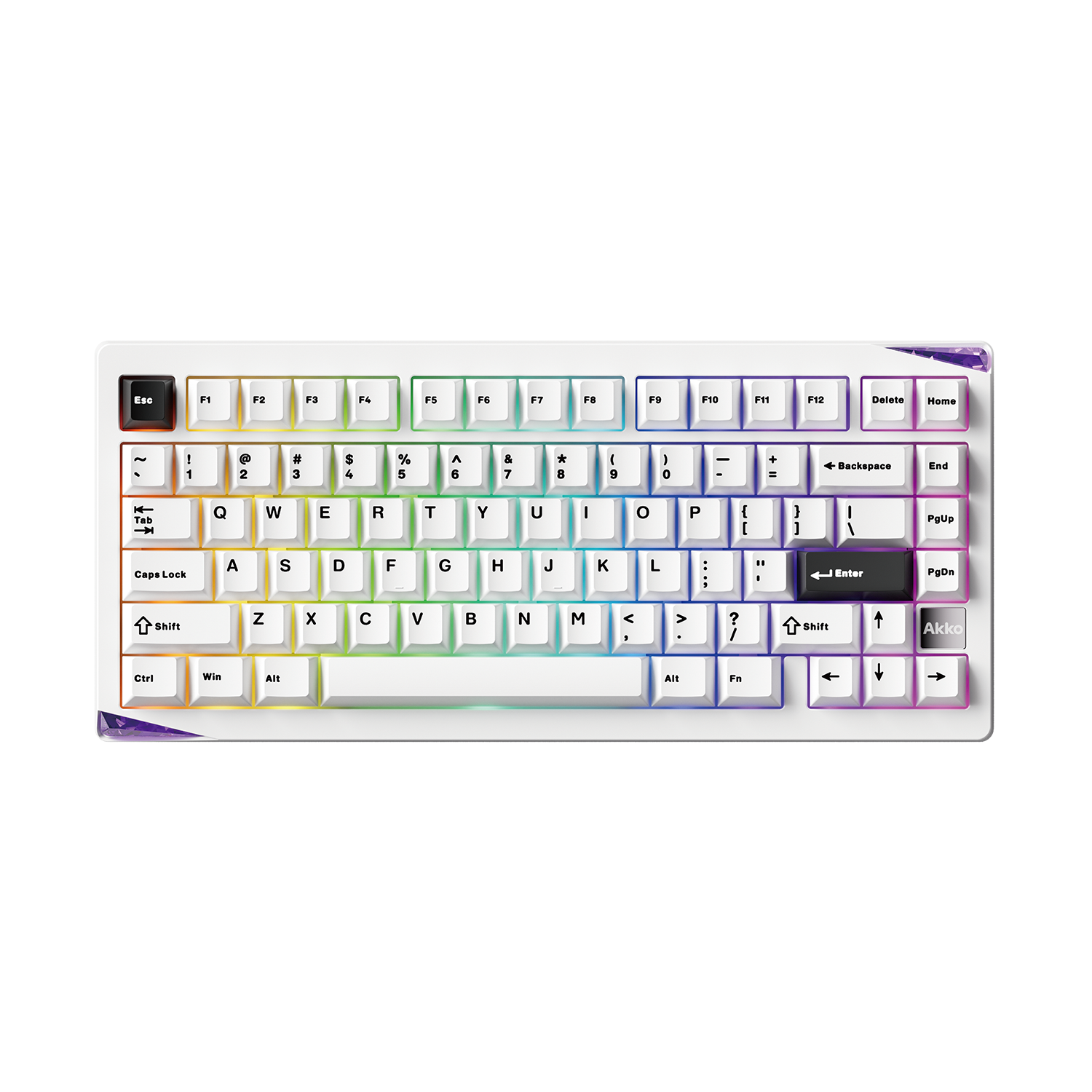 Akko Gem01 Custom Keyboard Black on White