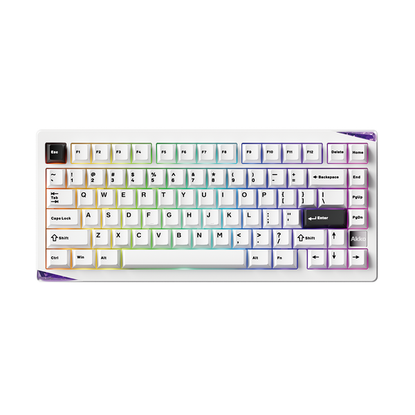 Akko Gem01 Custom Keyboard Black on White
