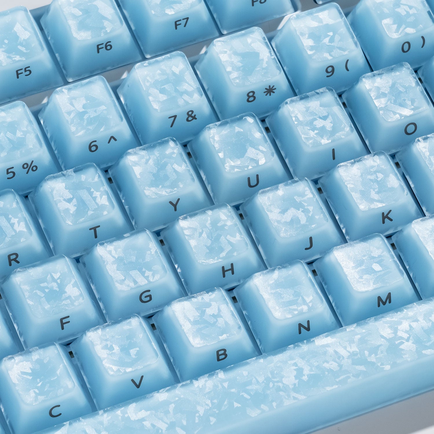 Akko Glassy Carbon Fiber Keycaps Blue Details
