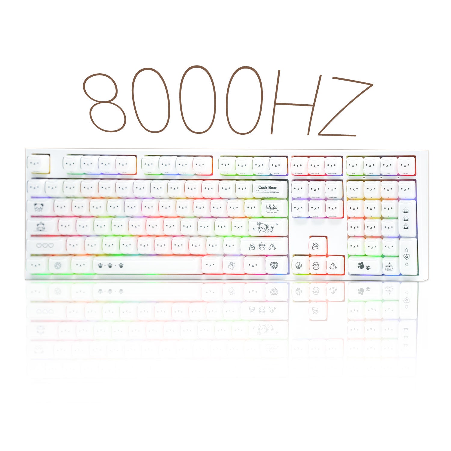 Akko Greedy Bear 5108 V5 White Mechanical Keyboard 8000Hz Polling Rate