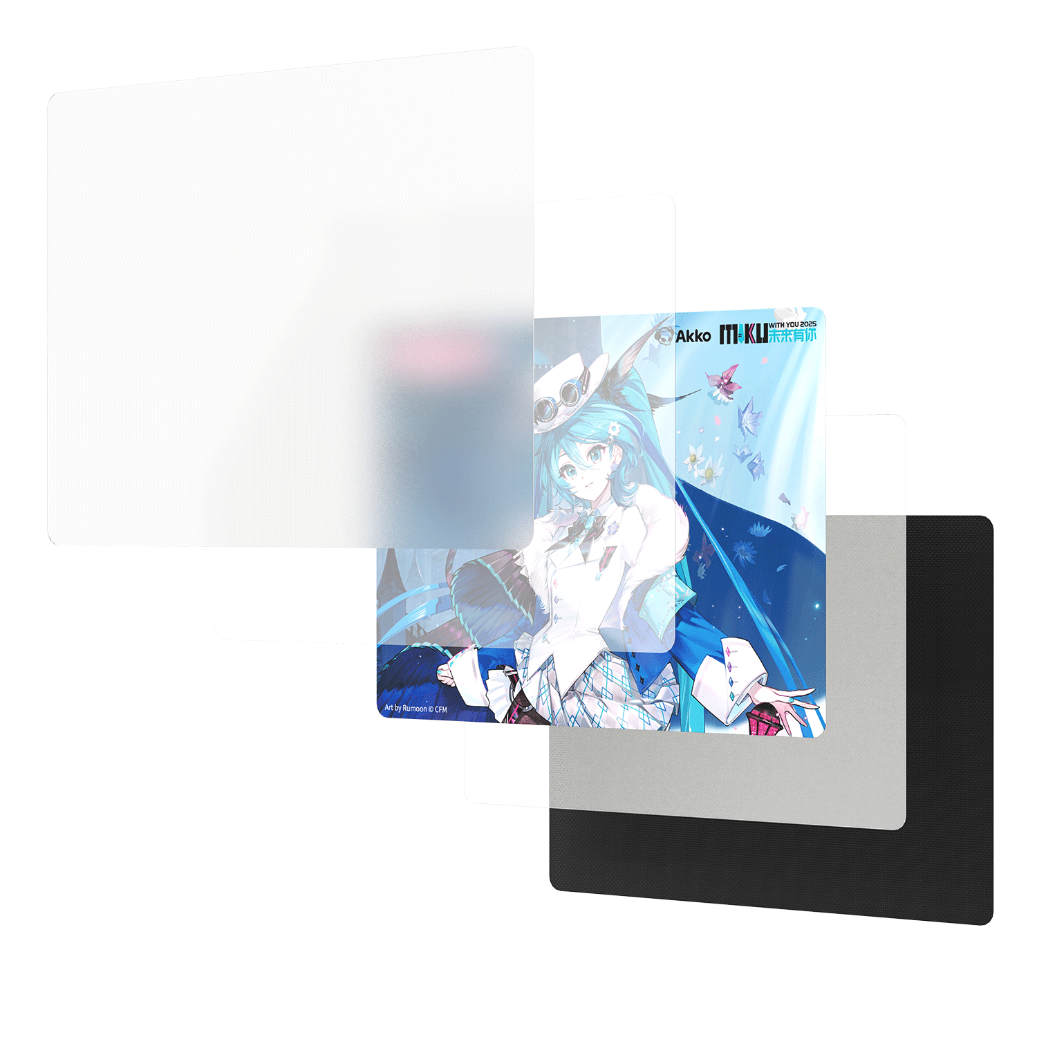 Akko Hatsune Miku WITH YOU 2025 Gaming Mouse Pad Structure