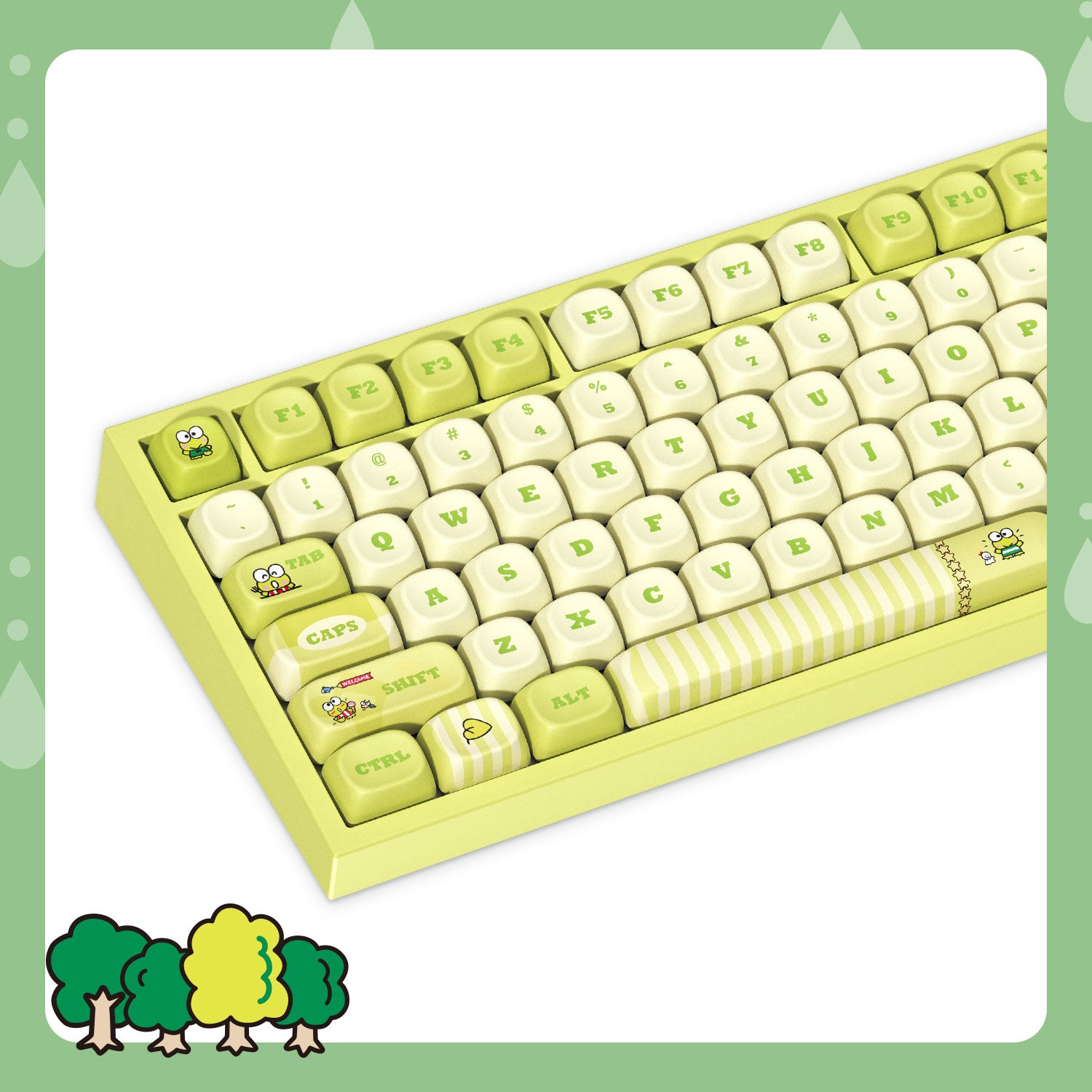 Akko KeroKero Keroppi 5087 V5 Keyboard Left Side Details