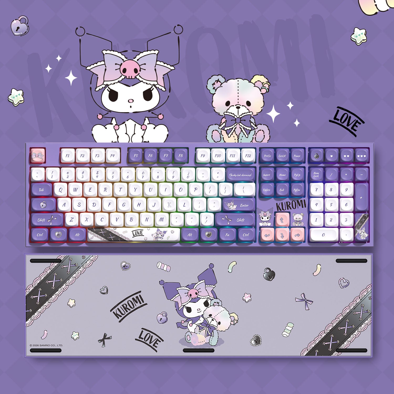 Akko Kuromi 5108 V5 Mechanical Keyboard Front Back Details