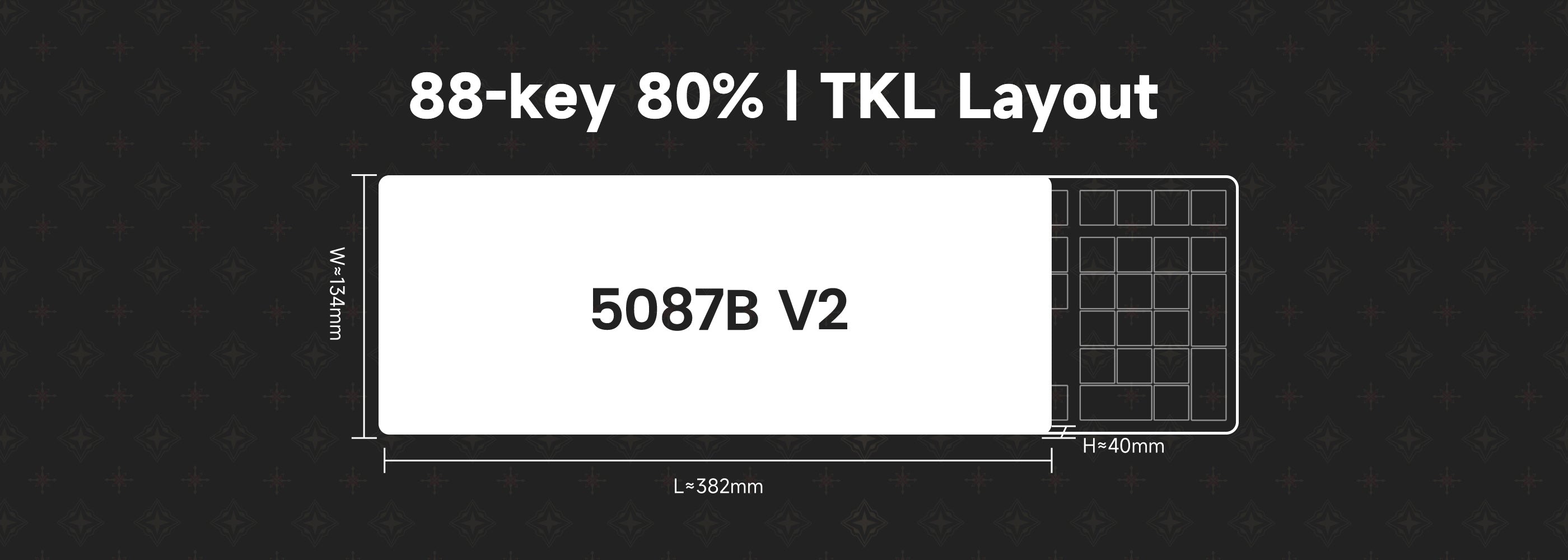 Keyboard dimensions diagram