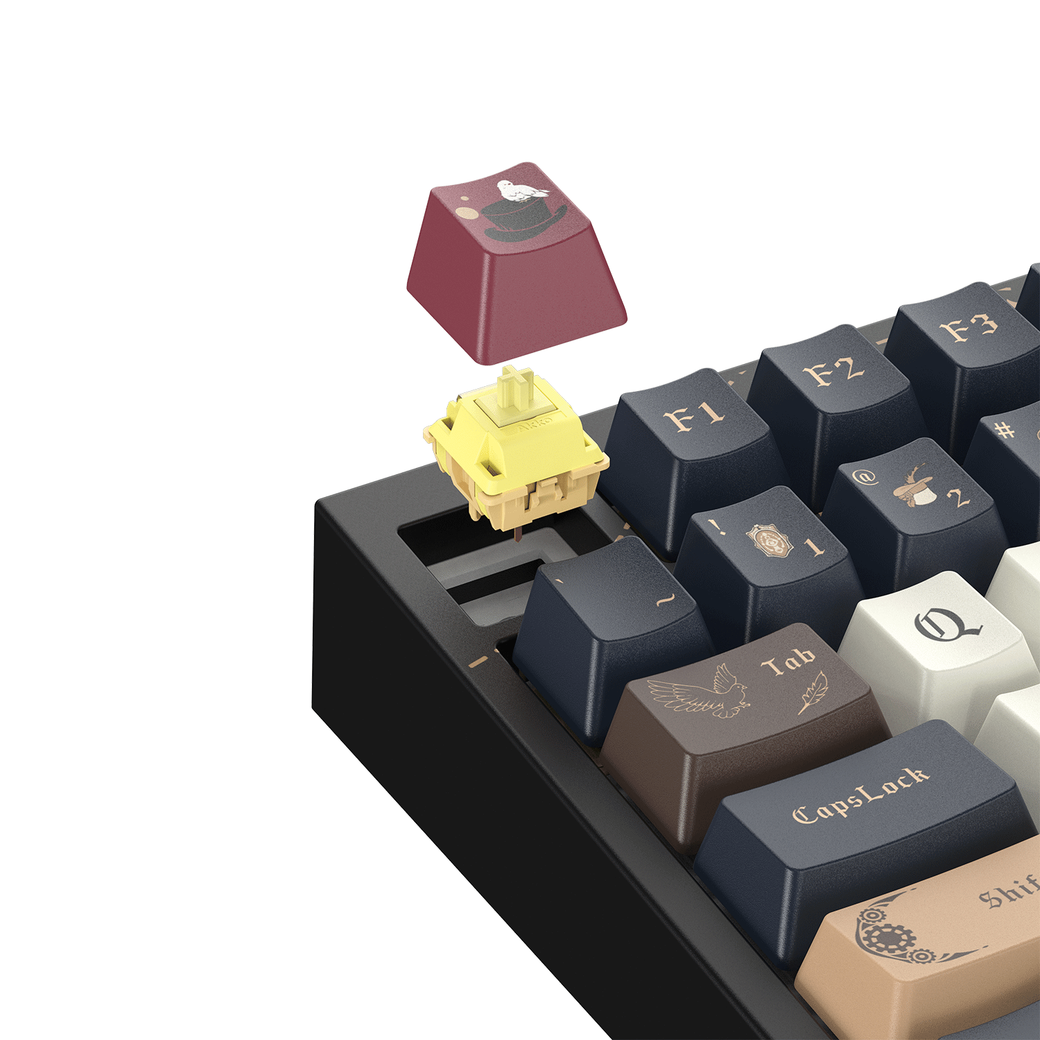 Akko Lord of the Mysteries 5087 V5 Keyboard Hot Swappable U1 Creamy Yellow Switch