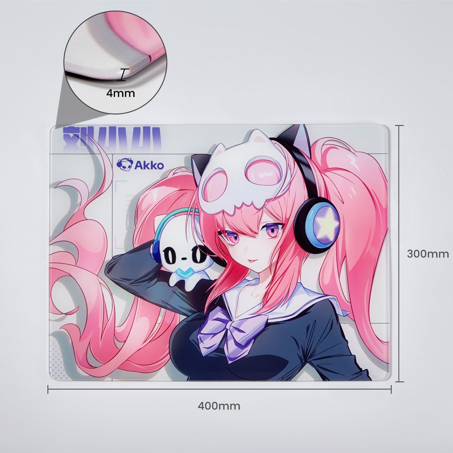 Akko Lulu Liu Glass Gaming Mouse Pad Side