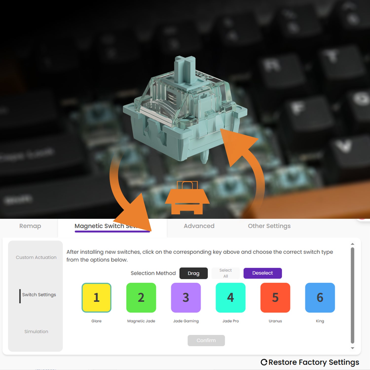 Akko MOD68 HE Magnetic Keyboard Cross compatible with Mainstream Magnetic Switches