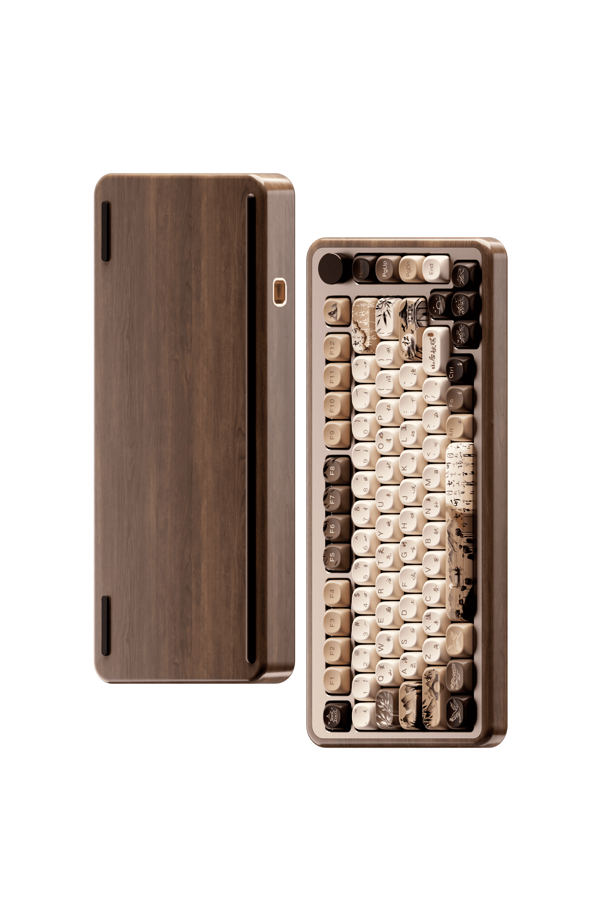 MU02 Wooden Keyboard Mountain Seclusion front and back details