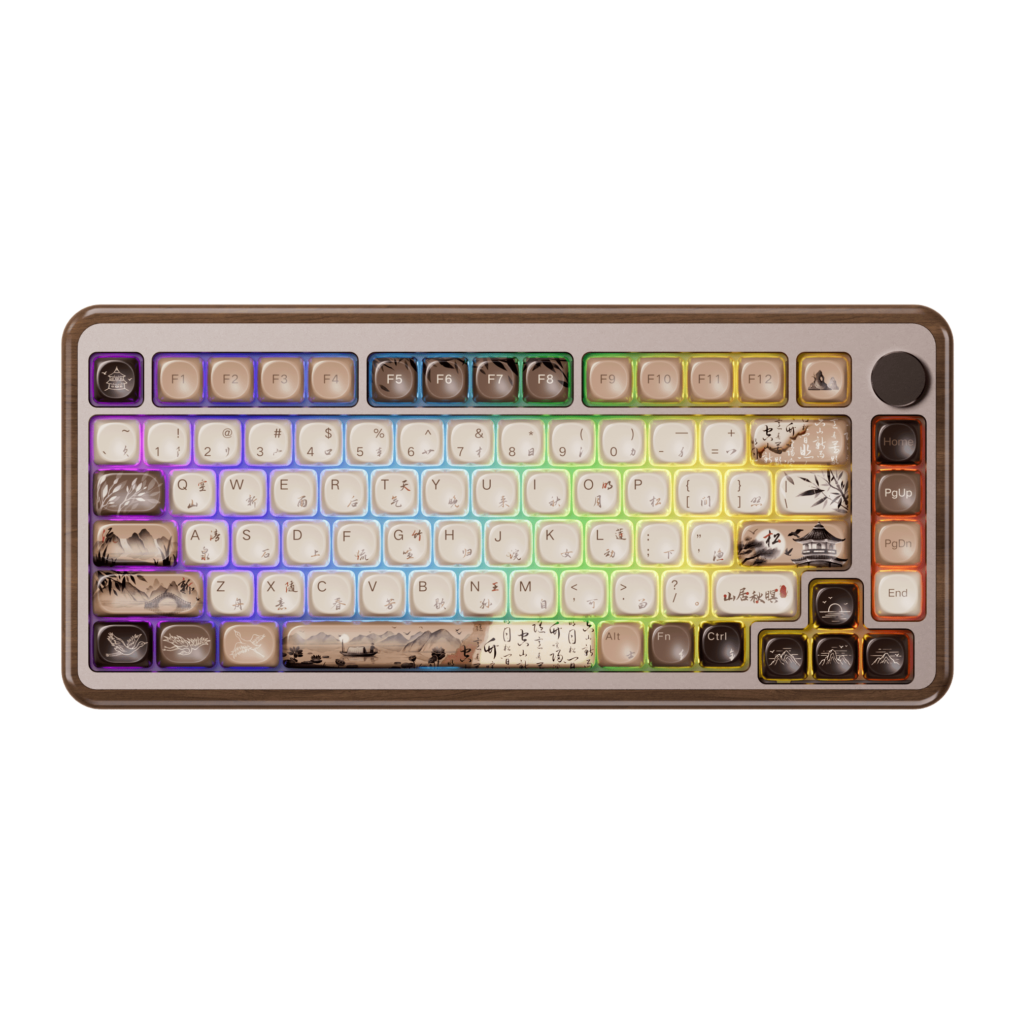 MU02 Wooden Keyboard Mountain Seclusion with rgb