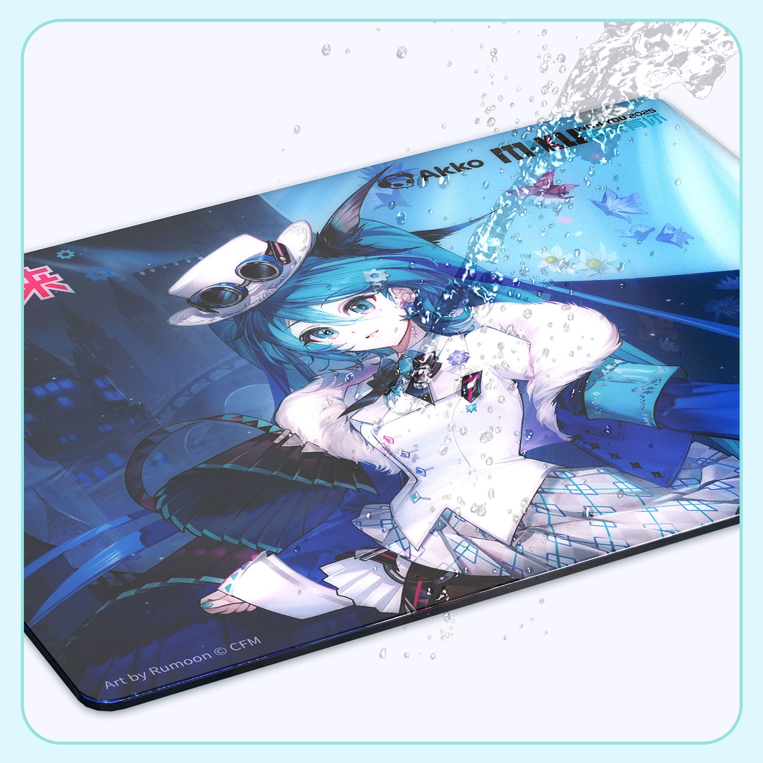 Akko Miku with You 2025 Glass Gaming Mousepad Easy to Clean