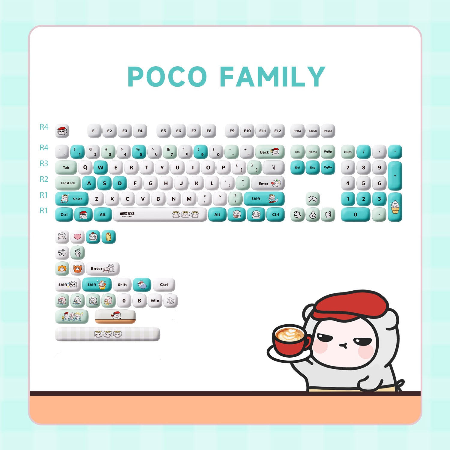 POCO Bear Keycap Set (129-key)