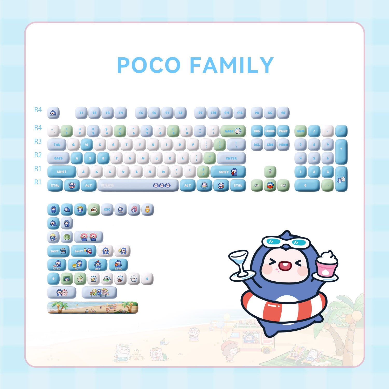 POCO Penguin Keycap Set (136-key)
