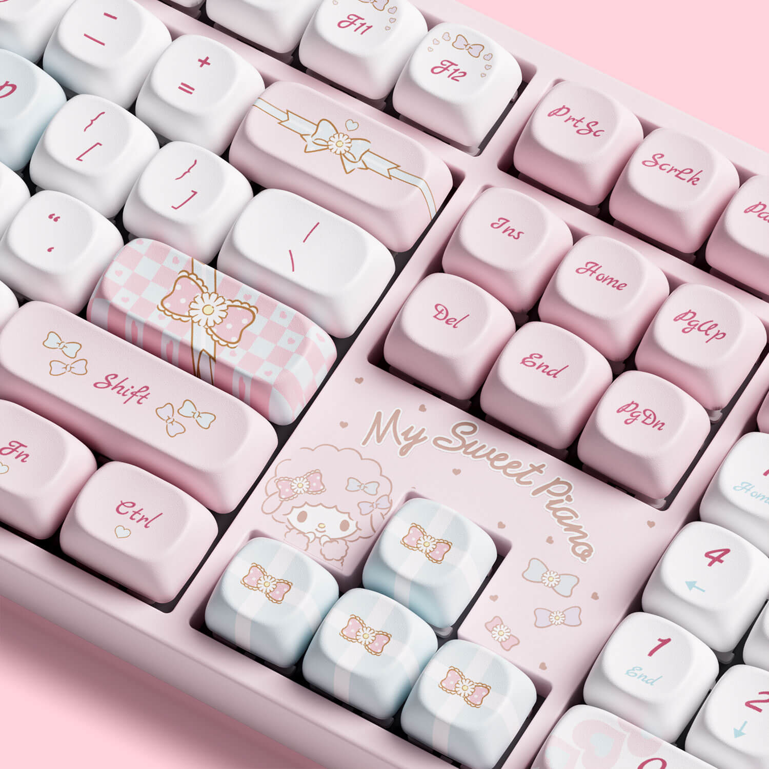 PBT keycaps of Akko My Sweet Piano 5108B Plus Full-Size Mechanical Keyboard