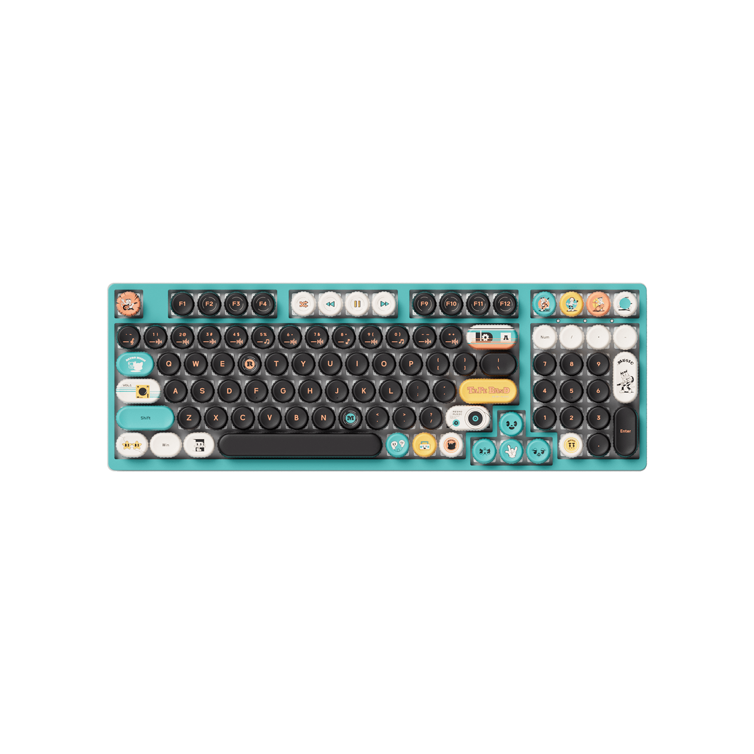 Akko Punk Cat BottleCap Keycaps Set 1800 Keyboard