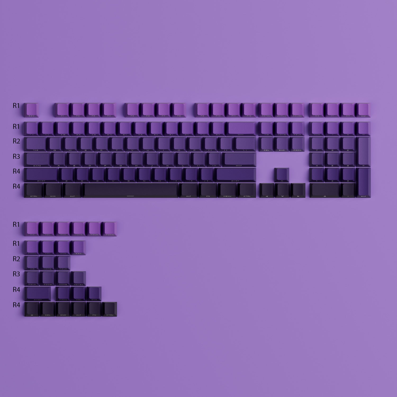 Akko Purple Gradient Keycap Set Cherry Profile Keycaps Row Height