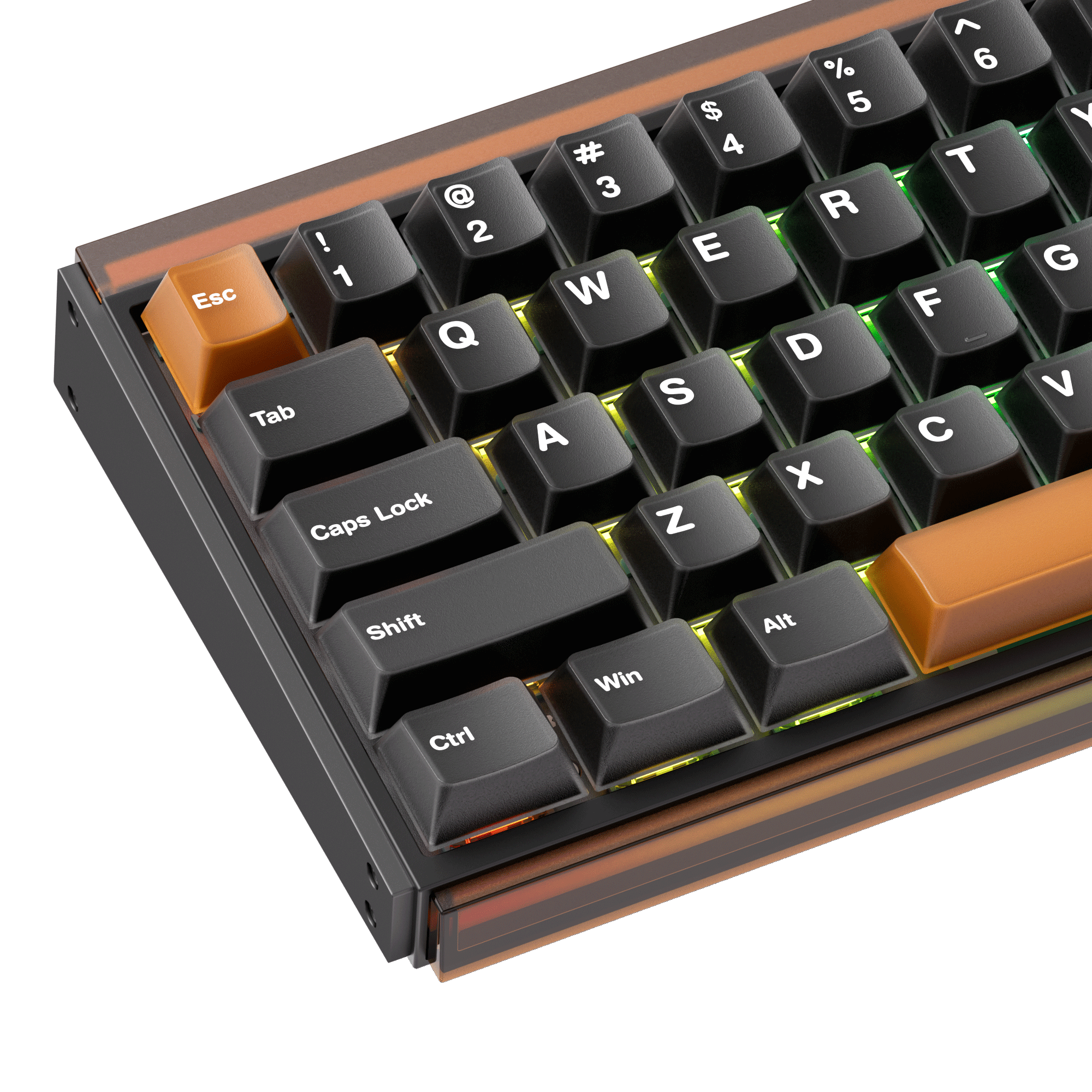 Akko Ray68 HE Magnetic Keyboard Misty Black Tea Left Details