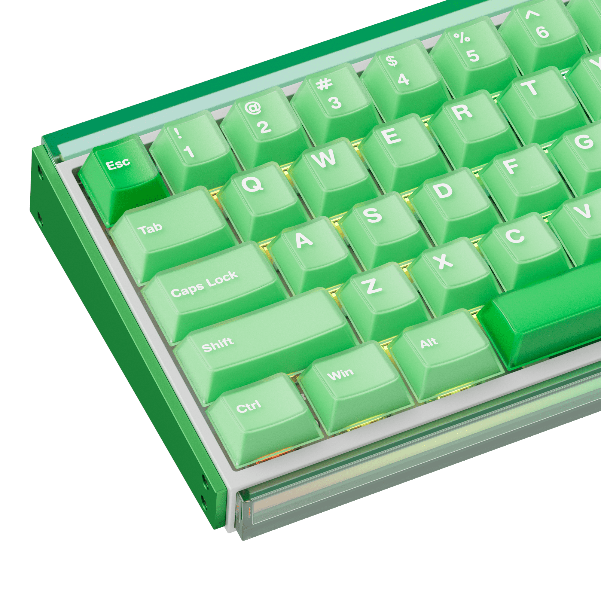 Akko Ray68 HE Magnetic Keyboard Misty Green White Side Details