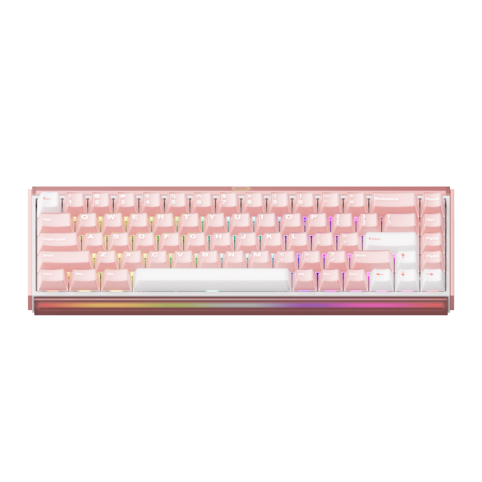 Akko Ray68 HE Magnetic Keyboard Misty Pink Front Side